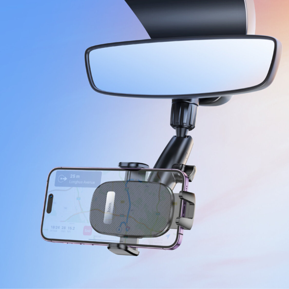 Держатель для телефона в машину Hoco универсальный на зеркало заднего вида Черный (H17) - фото 7 Держатель для телефона в машину Hoco универсальный на зеркало заднего вида Черный (H17) - фото 7