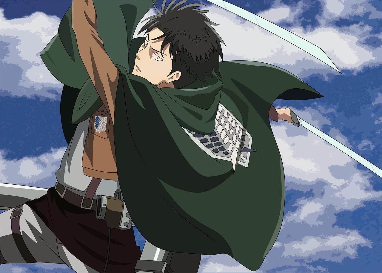 Картина GeekLand Attack on Titan Леви в бою (AT 09.012)