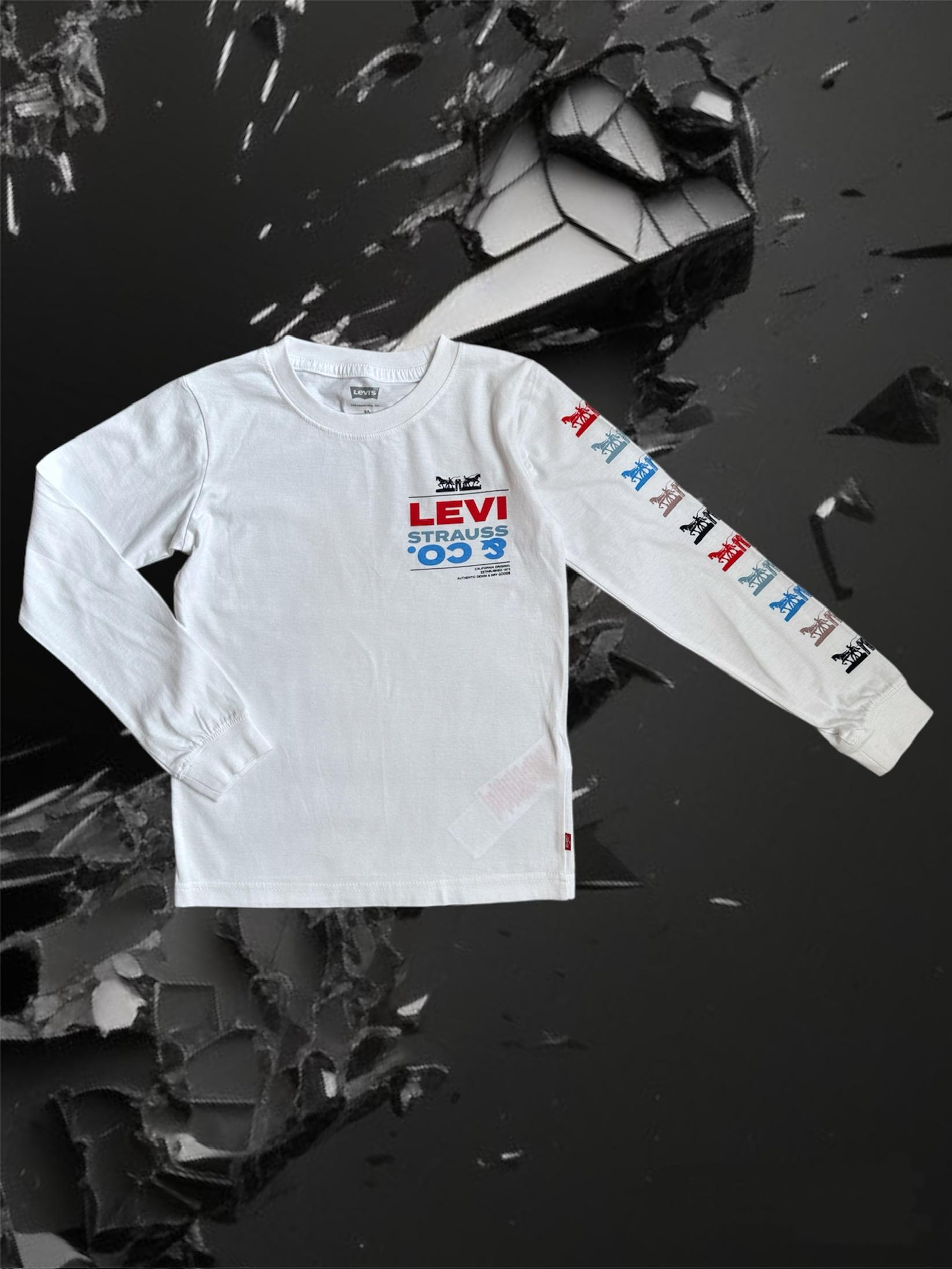 Жіночий лонгслів Levi's 8 років 128 см Білий (0012791)