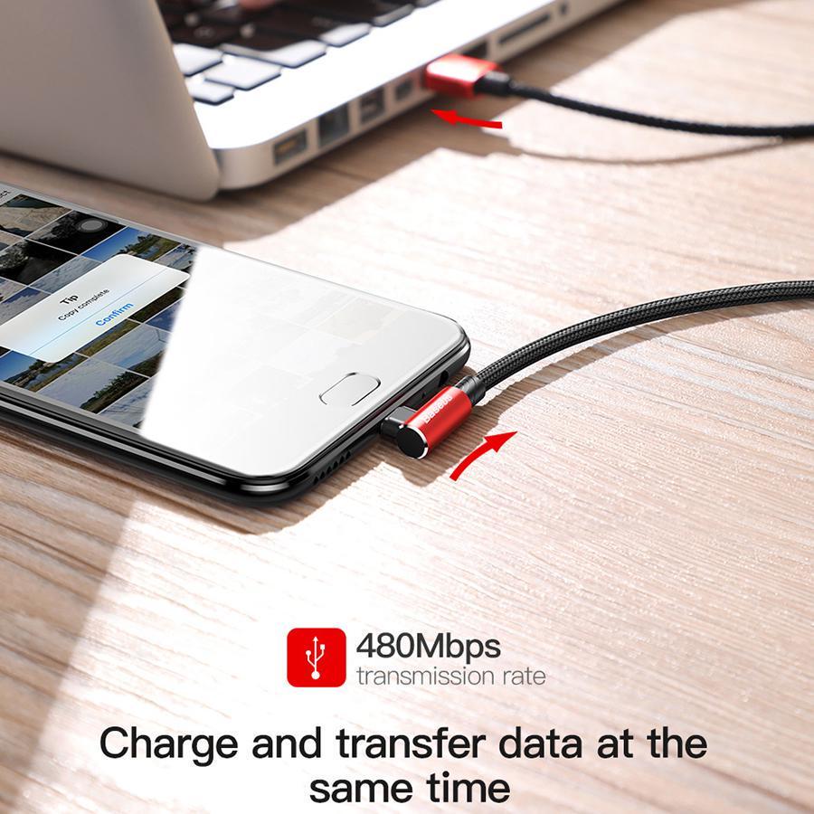 Кабель зарядний Baseus Micro USB 2,0 90° реверсивний MVP 1 м Red (CA ммVP-A09) - фото 2 Кабель зарядний Baseus Micro USB 2,0 90° реверсивний MVP 1 м Red (CA ммVP-A09) - фото 2