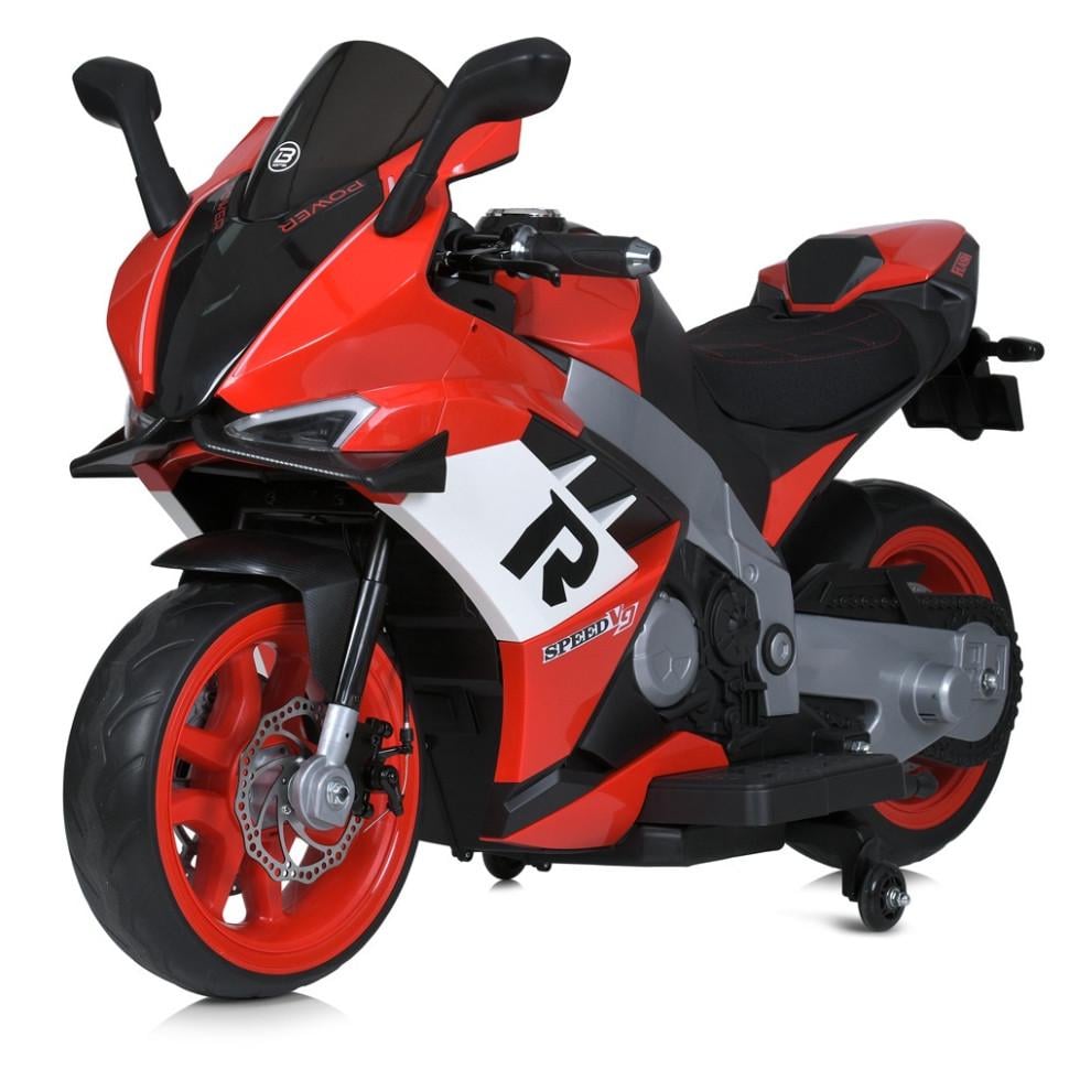 Детский электромотоцикл Bambi 24V 200W/mp3/Bluetooth до 30 кг Черно-красный (DE-169-E-445)