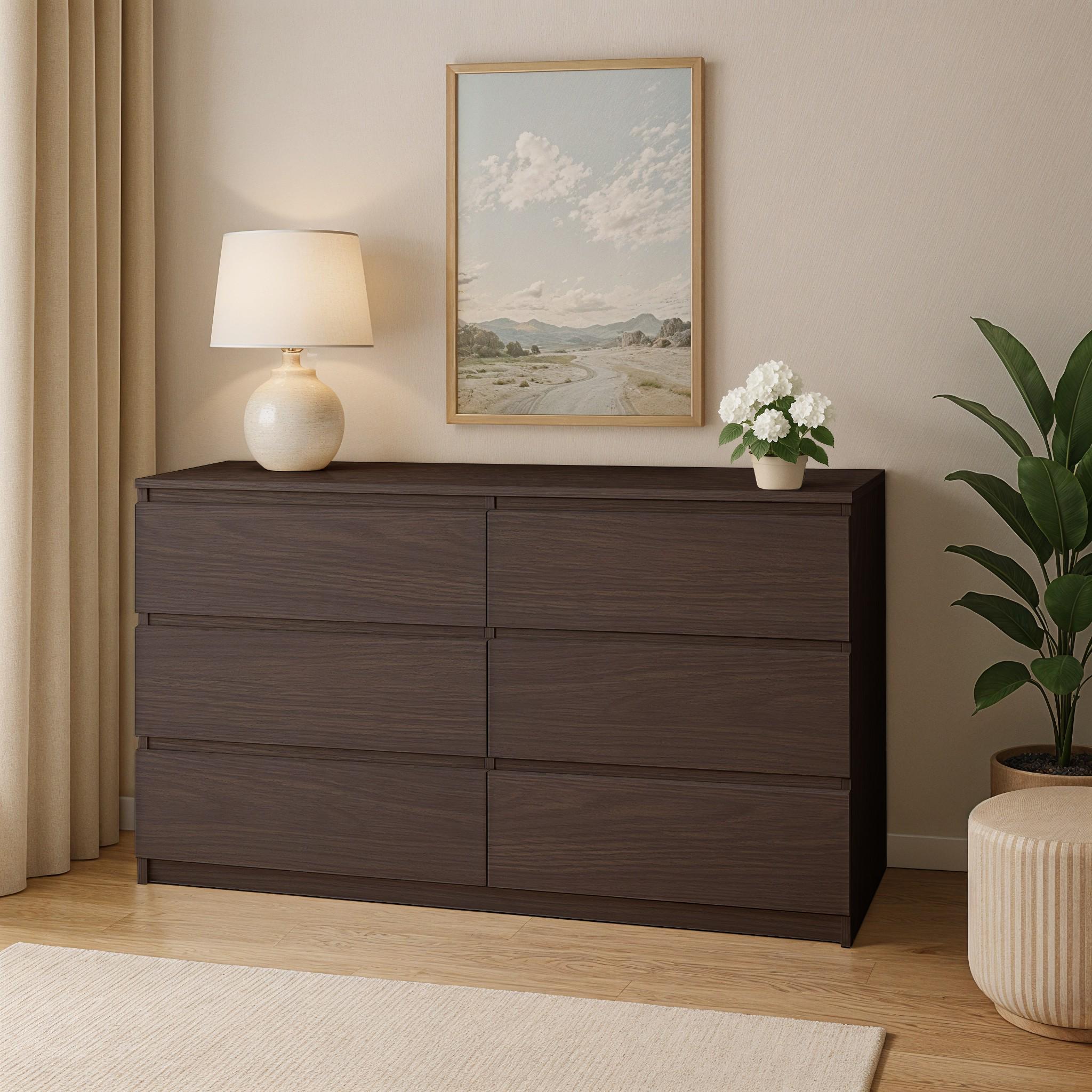 Комод на 6 шухляд без ручок Kvatro 130 1300х400х750 мм Венге Магія - фото 1 Комод на 6 шухляд без ручок Kvatro 130 1300х400х750 мм Венге Магія - фото 1