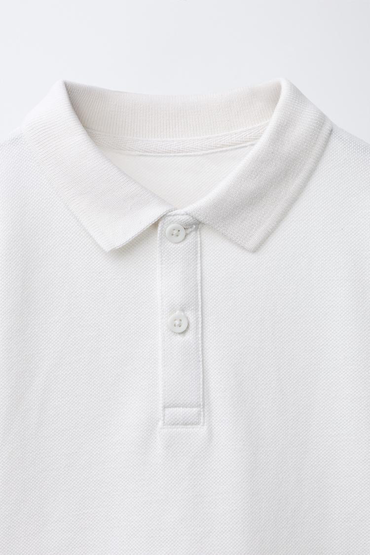 Поло с длинным рукавом Zara 13-14 лет до 164 см Белый (30166253) - фото 3