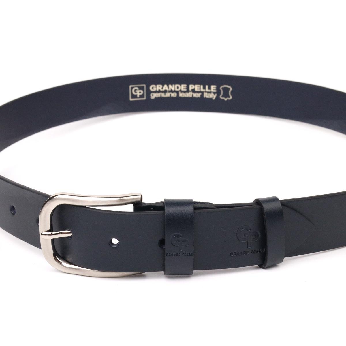 Ремінь чоловічий шкіряний Grande Pelle Leather Belt 21468 Синій - фото 3