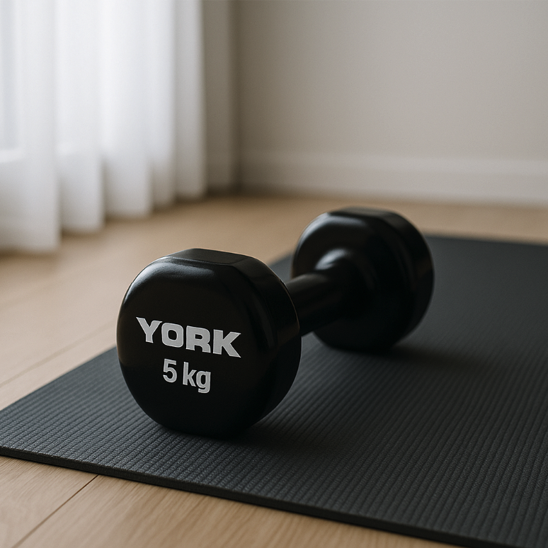 Гантелі для фітнесу York Fitness вінілові круглі 2х5 кг Чорний (28524759) - фото 3 Гантелі для фітнесу York Fitness вінілові круглі 2х5 кг Чорний (28524759) - фото 3