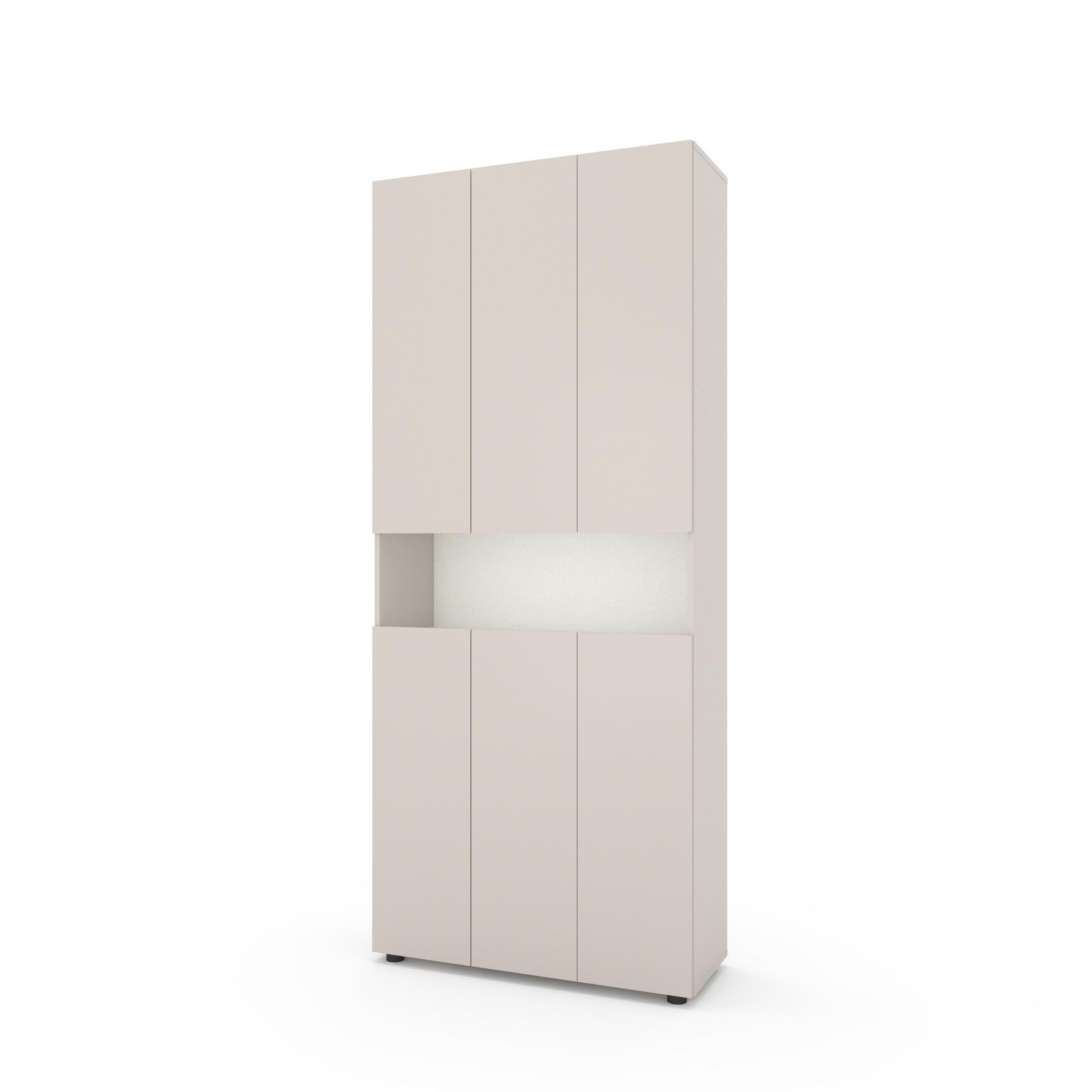 Шкаф Metkas Home B001 ЛДСП 900x350x2130 мм Кашемир/Белый Снег