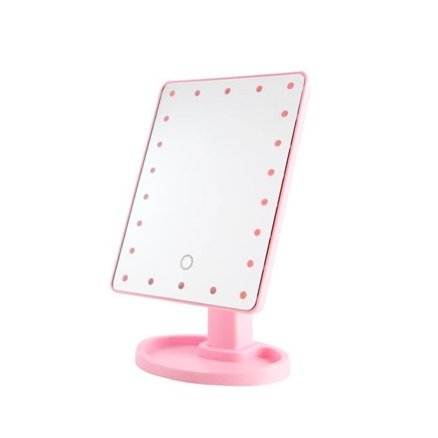 Зеркало LED Magic Magic MakeUp Mirror настольное с подсветкой косметическое Розовое (LKKK-09007ROS)