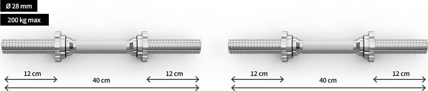 Штанги для гантелей Zipro Dumbbell 40 см 28 мм 2 шт. (422965) - фото 5 Штанги для гантелей Zipro Dumbbell 40 см 28 мм 2 шт. (422965) - фото 5
