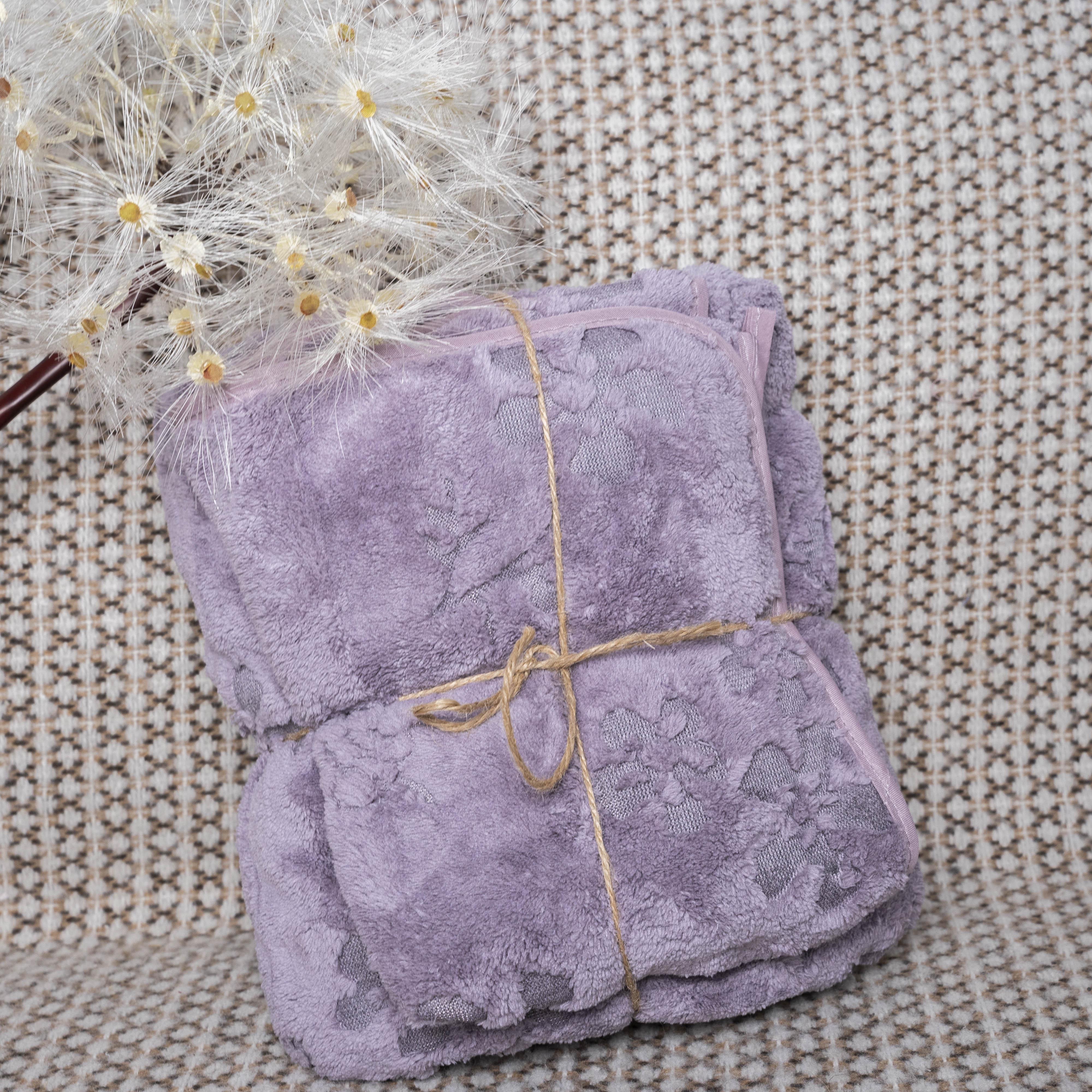 Наборы полотенец с цветами 35х75 см/140х70 см Лавандовый (89070)