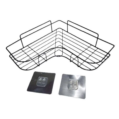 Полка в ванную металлическая Stenson R88729 угловая 22 см Black (605134)