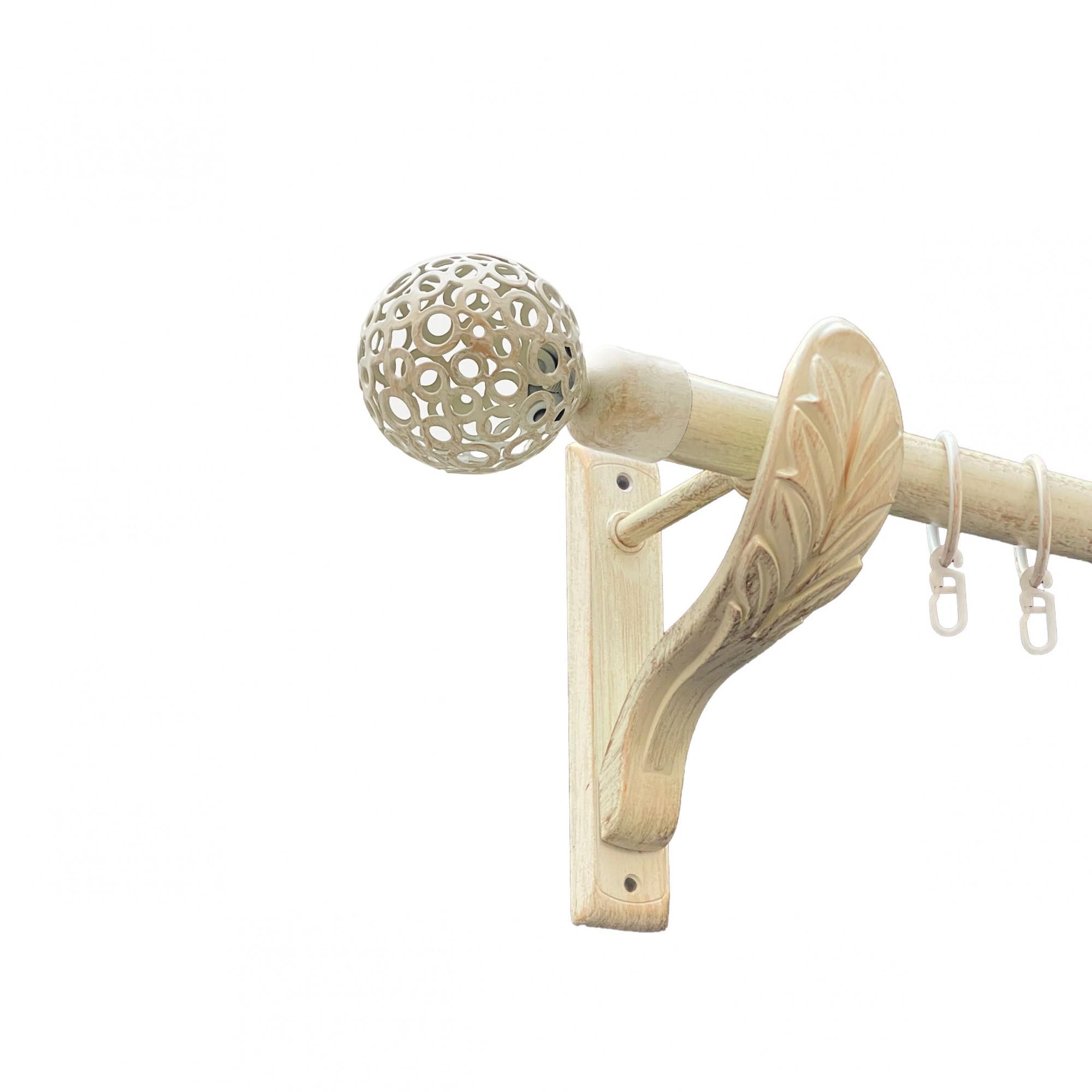 Карниз металевий Orvit Савона однорядний ретро/гладка труба/кільце металеве Біле Золото 25 мм 160 см (00-00021663)