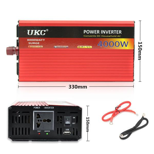 Автомобільний інвертор AC DC UKC LCD USB AR-4000W 220 В - фото 4