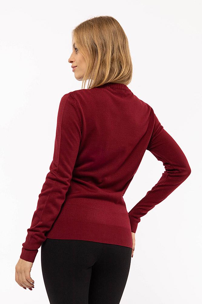 Джемпер жіночий ЦБ-00200005 р. 42 Бордовий (SKT000867374) - фото 3 Джемпер жіночий ЦБ-00200005 р. 42 Бордовий (SKT000867374) - фото 3