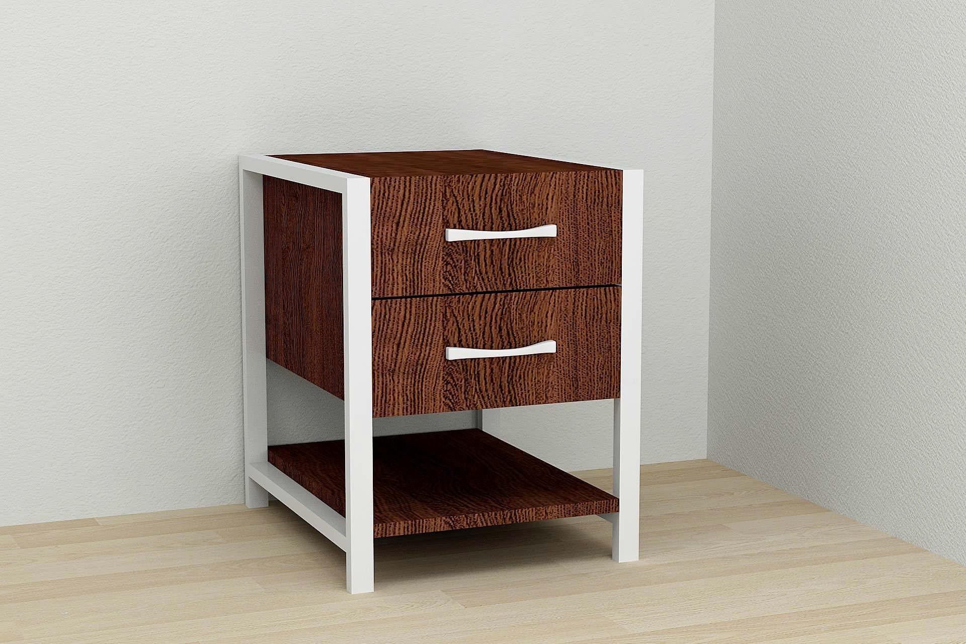 Тумба универсальная Ferrum-decor Вивьен 2/1 ДСП 16 мм 50x41x40 см Белый/Венге (FRD-106180)