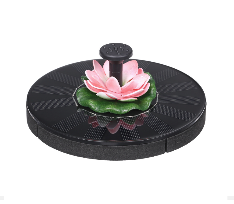 Фонтан-насос на сонячній панелі з квіткою 5 насадок круглий 160 мм (25167779)