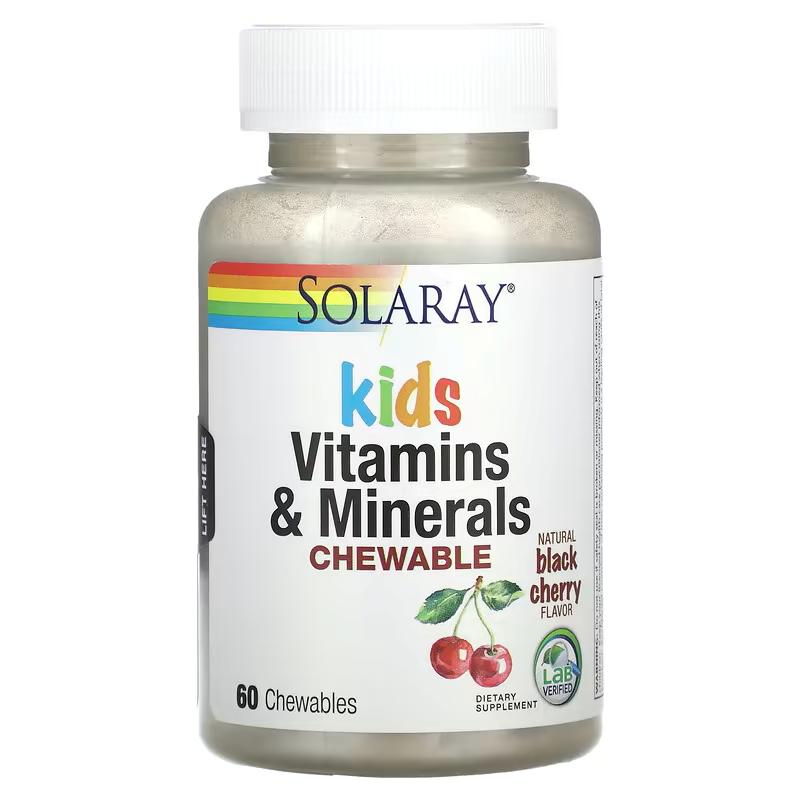 Детские витамины и минералы Solaray Kids Vitamins/Minerals 60 Chewables