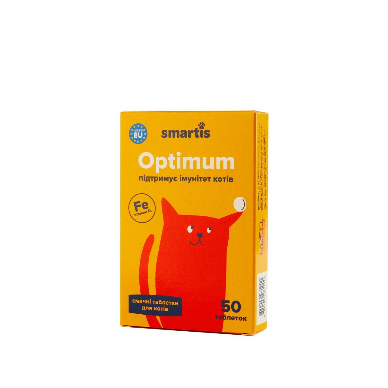 Корм для кошек Smartis Optimum с железом 50 таб. (981011)