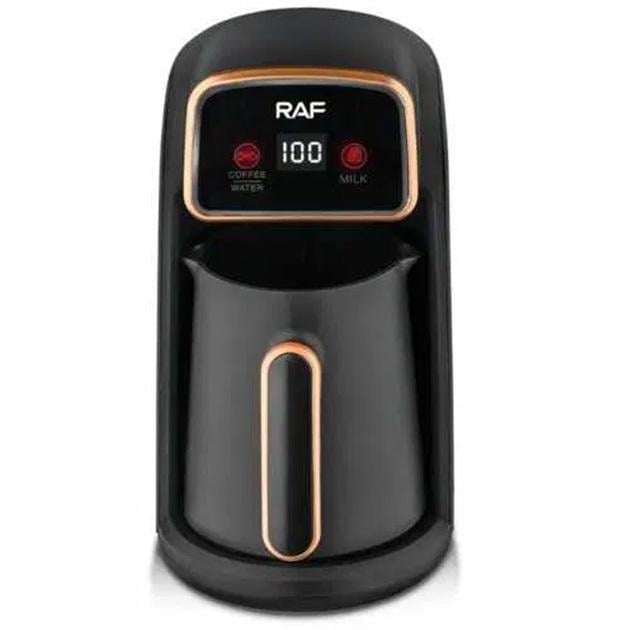 Кофеварка RAF R.117 с подогревом молока и воды 600 Вт 300 мл Черный (612377)