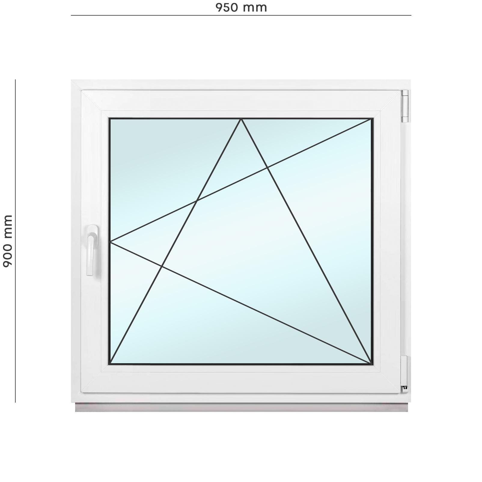 Вікно металопластикове Framex поворотно-відкидне з правим відкриттям 950х900 мм Білий - фото 2