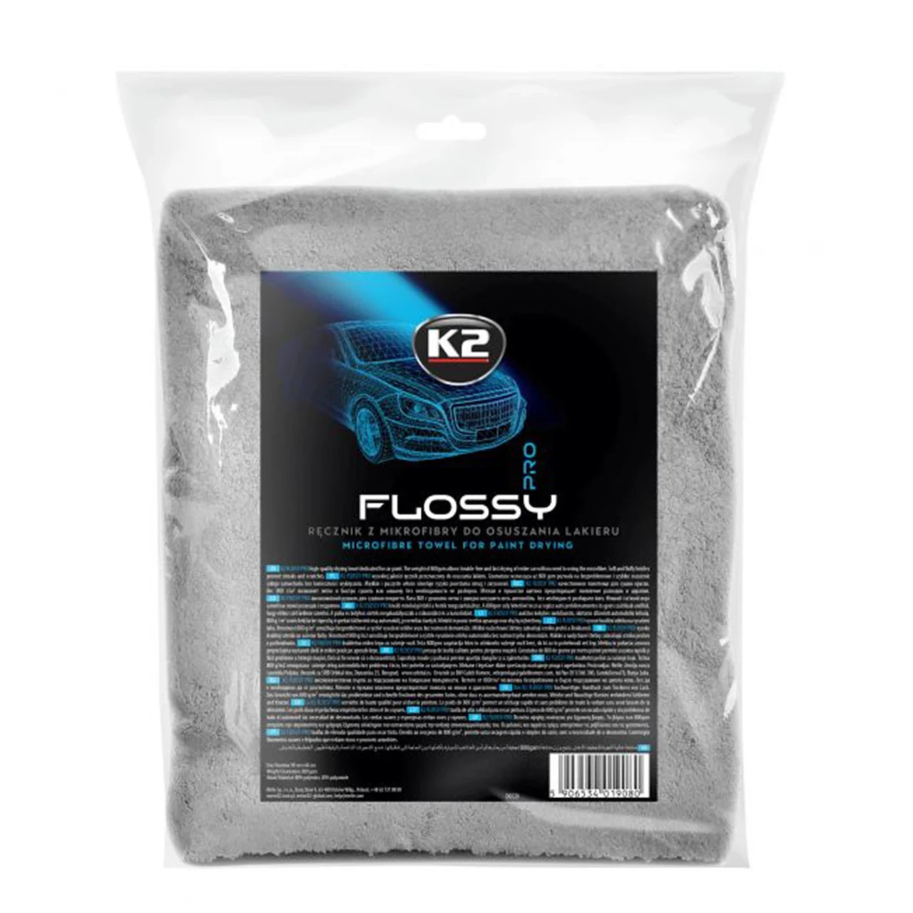 Рушник для сушки лакофарбової поверхні K2 Flossy PRO мікрофібра 90x60 см (D0220) - фото 5