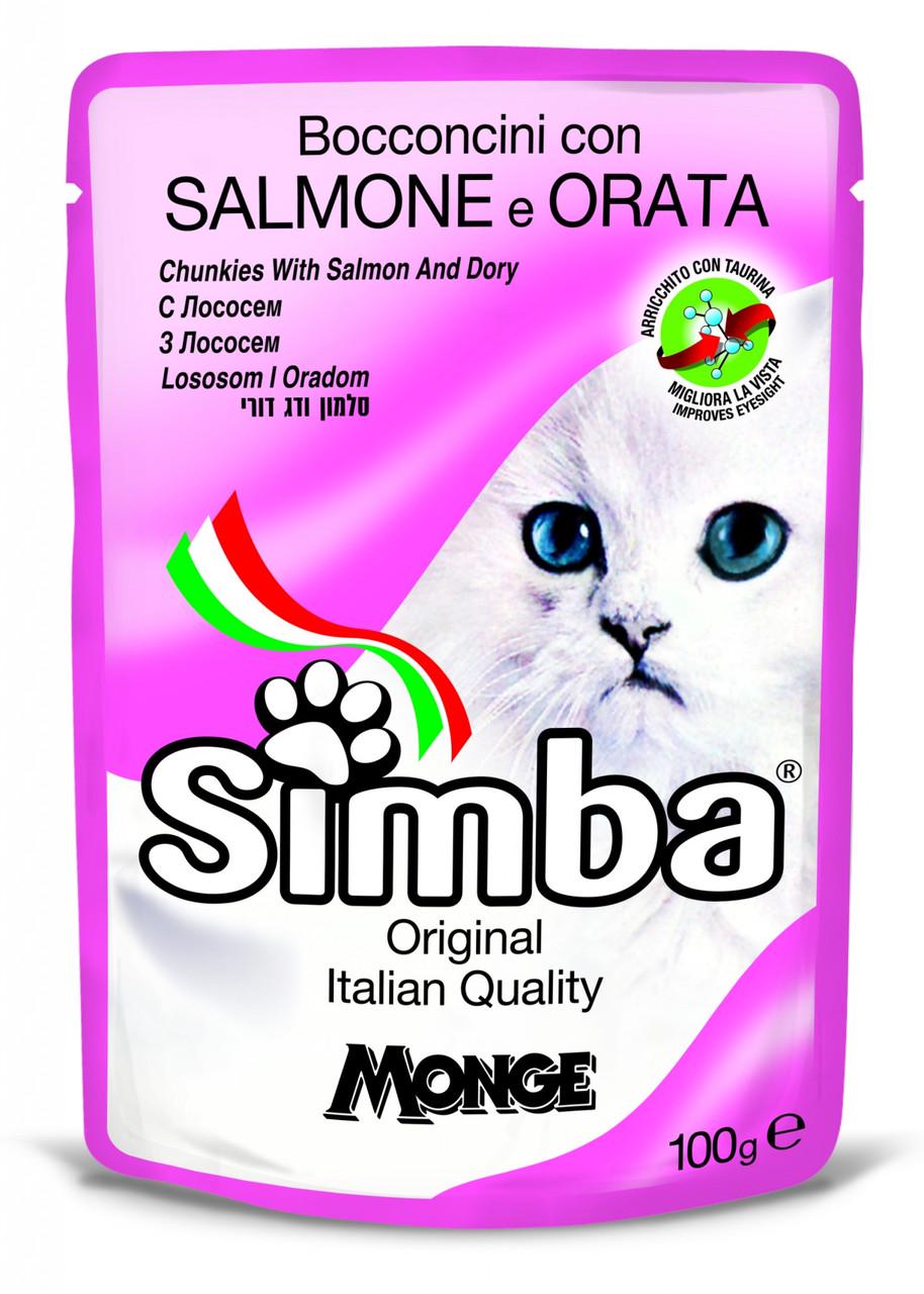 Корм для котів Simba cat Wet Лосось та рибкою дорі 100 г (800947009379)