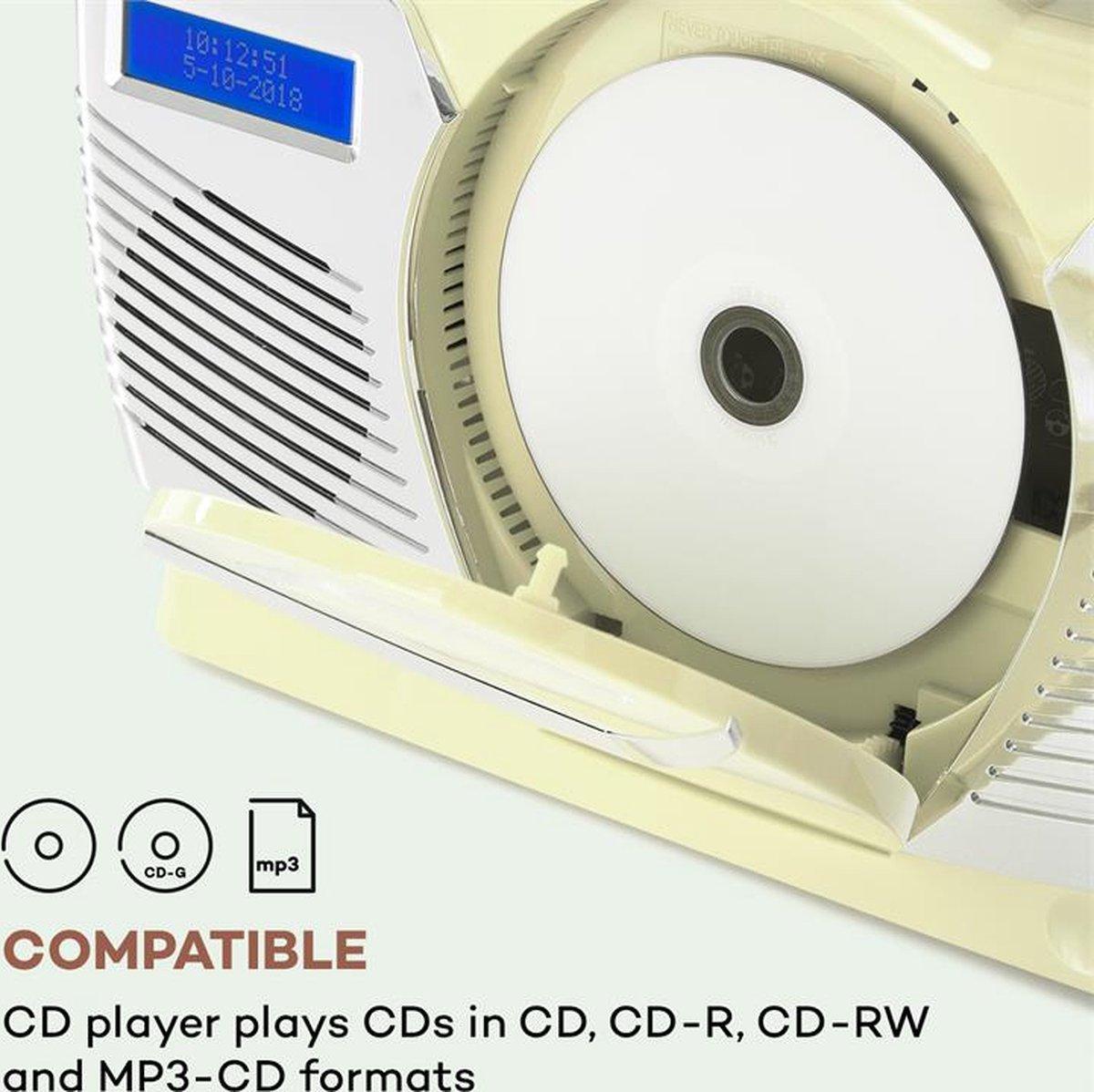 Проигрыватель в стиле ретро Auna RCD-70 DAB радио FM DAB+ CD плеер USB Bluetooth - фото 4 Проигрыватель в стиле ретро Auna RCD-70 DAB радио FM DAB+ CD плеер USB Bluetooth - фото 4