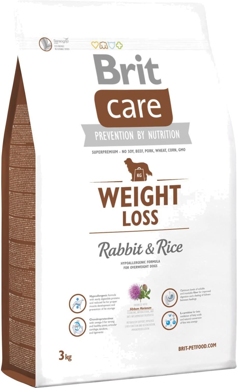 Сухой корм для собак с лишним весом Brit Care Weight Loss Rabbit & Rice 3 кг (8595602510337)