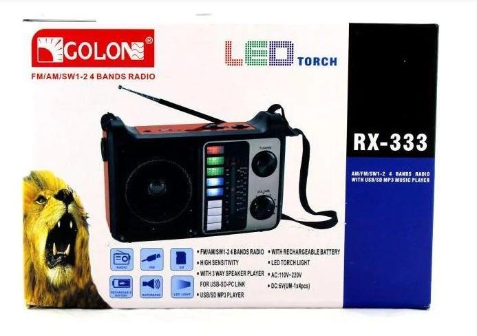 Радіоприймач акумуляторний Golon RX-333BT FM/AM з Bluetooth/MP3/USB Чорний - фото 2