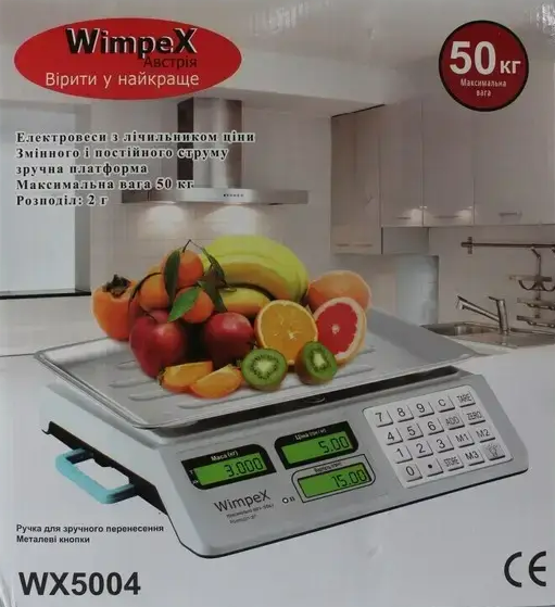 Весы торговые на аккумуляторе Wimpex WX-5004 на платформе (D5004871005) - фото 5
