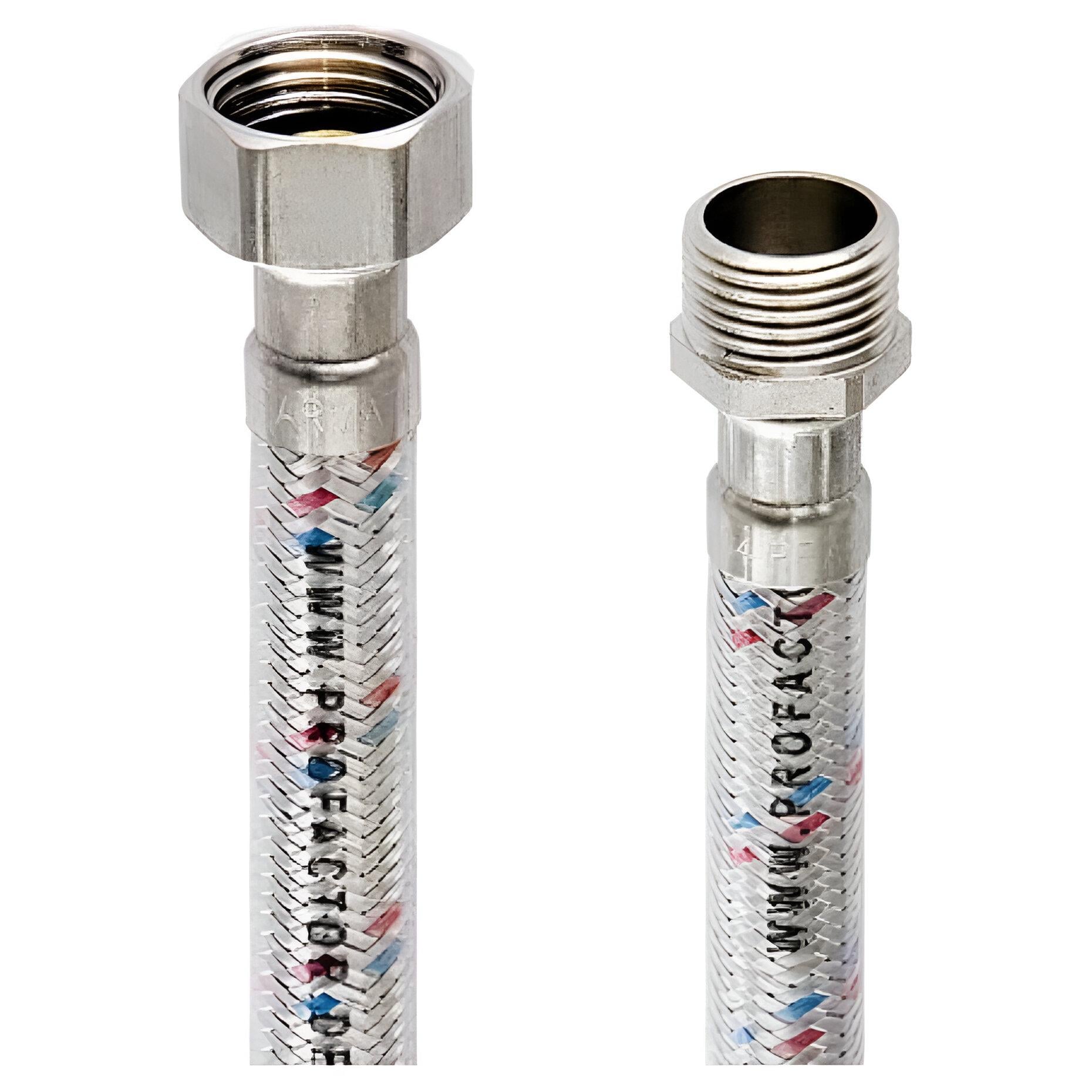 Шланг в нержавеющей оплетке PROFACTOR 1/2" ЗВ 1,2 м (AKD8102)