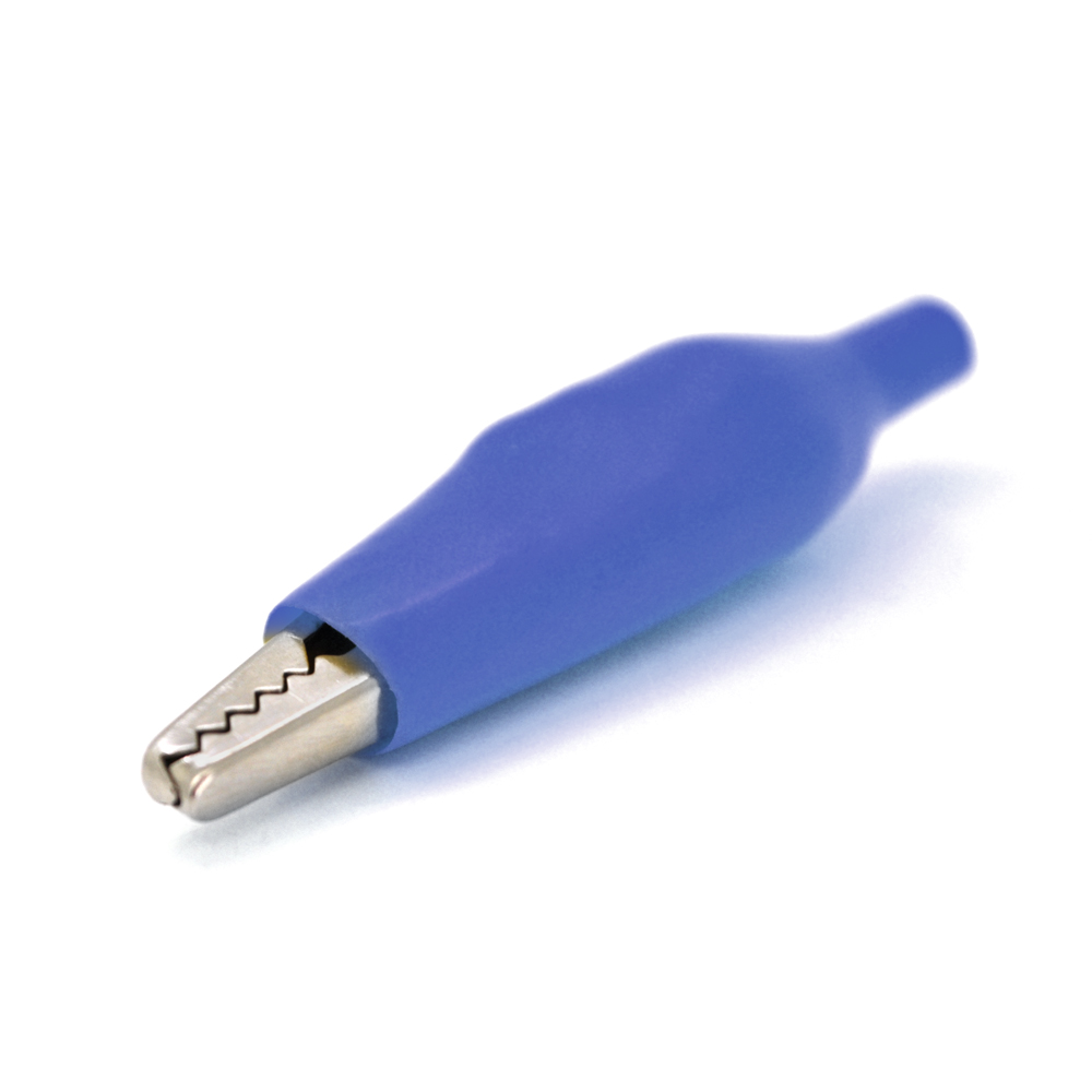 Затискач тестерний крокодил еластичний гумовий кожух 27 мм Синій (YUT_V9514)