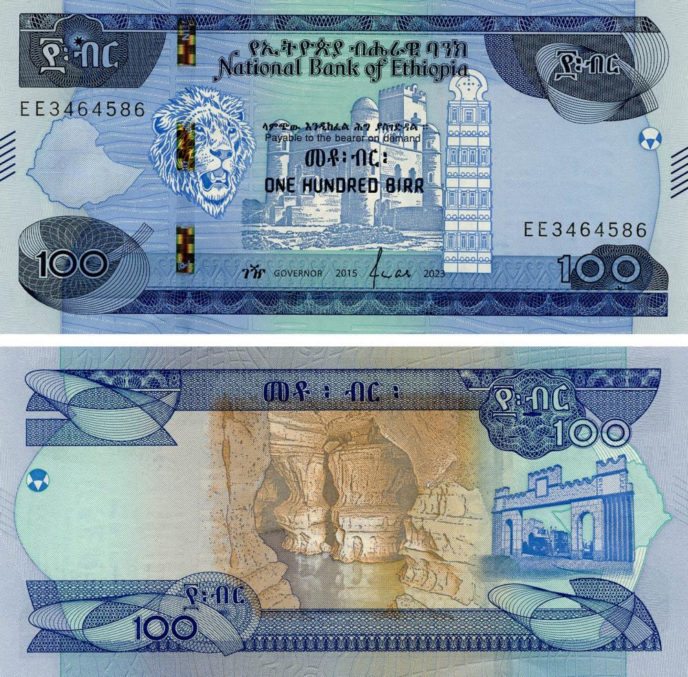 Коллекционная банкнота Эфиопия 100 быр 2023 UNC PW57 (Б18327)