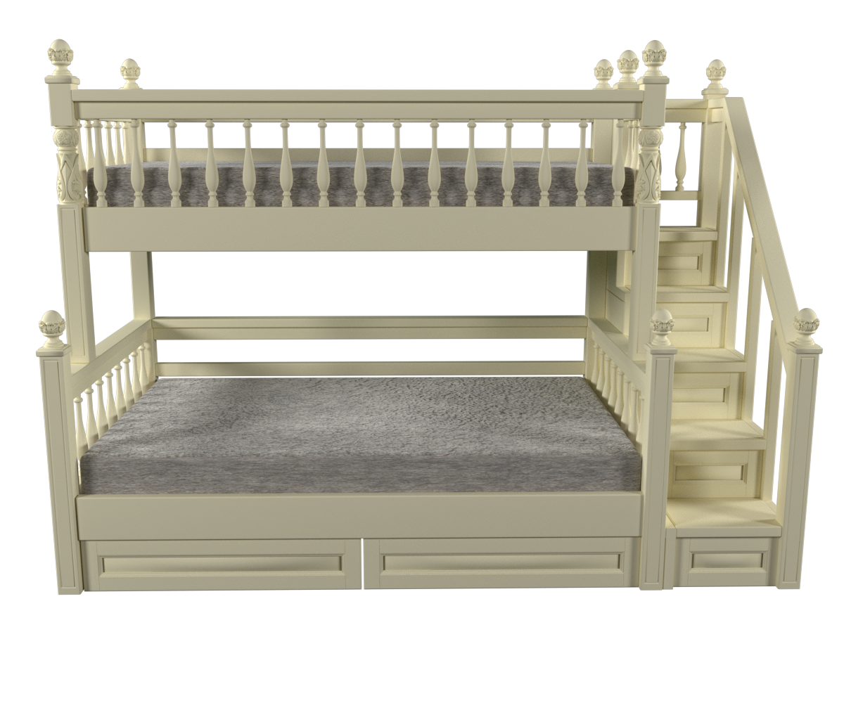 Ліжко двоярусне з ясеня 200х120/200х90 см (27791678) - фото 2