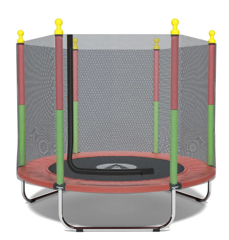 Батут дитячий Atleto KRB10 із захисною сіткою на металевих опорах 160 см Червоний (132-76-42400218) - фото 1