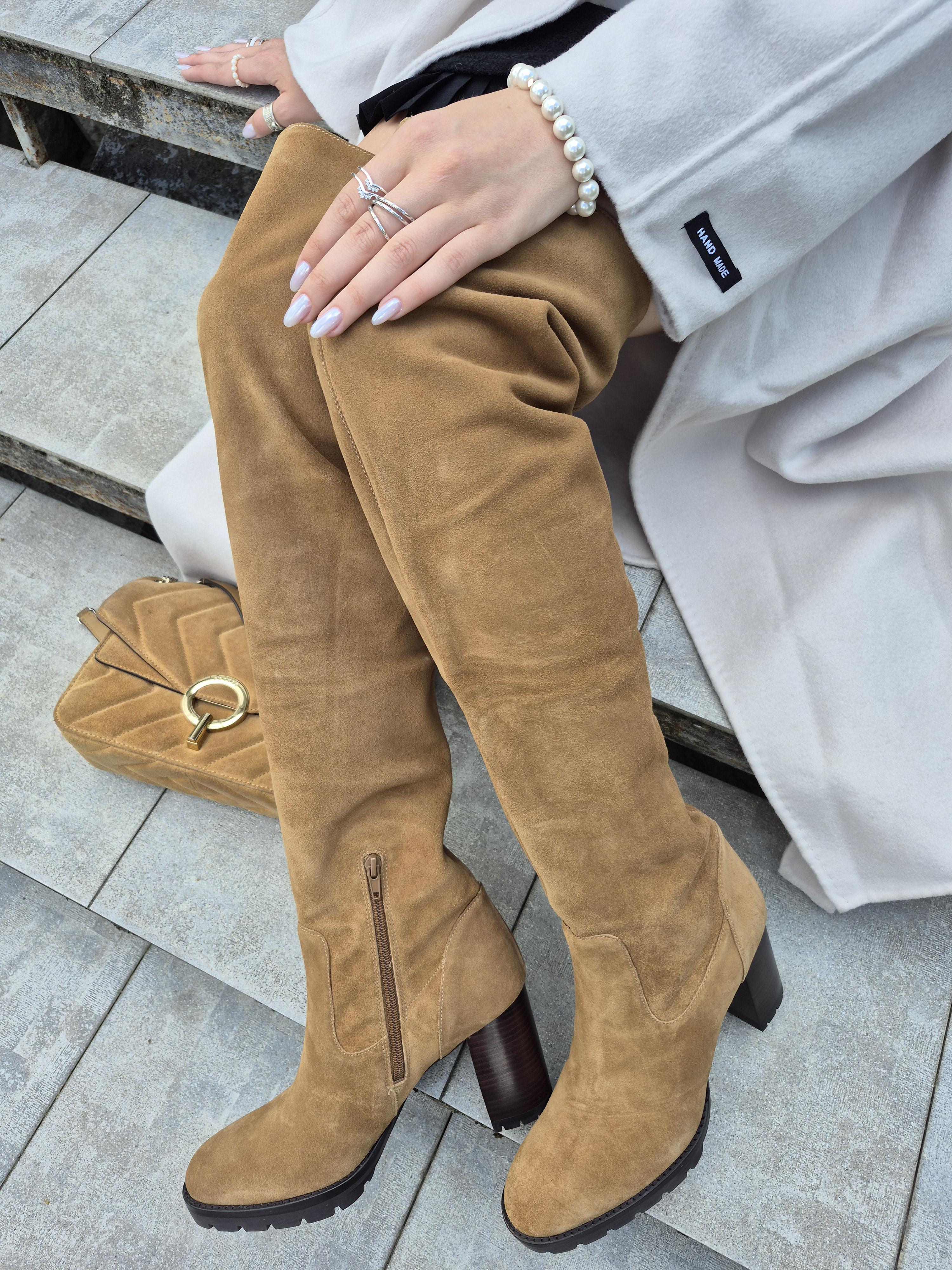 Ботфорти жіночі What For TRACY р. 35 Light Brown