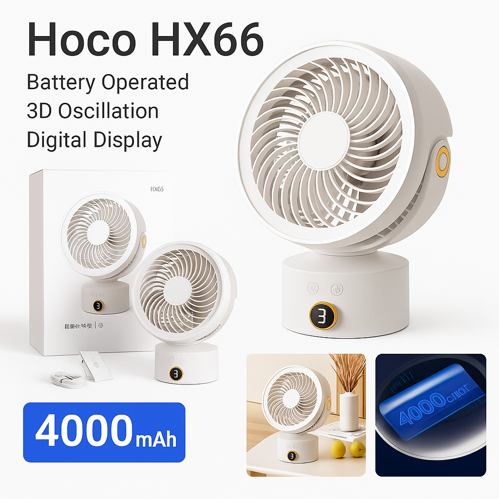 Вентилятор портативний WT-F70 з таймером 3 швидкості з акумулятором 4000 мАг (786783) - фото 7 Вентилятор портативний WT-F70 з таймером 3 швидкості з акумулятором 4000 мАг (786783) - фото 7