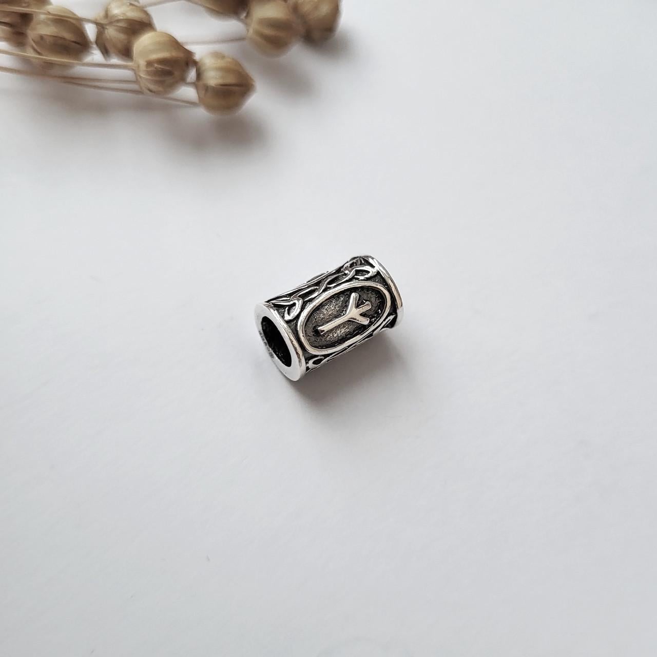 Серебряная подвеска шарм оберег амулет Руна Альгиз черное серебро 925 пробы 2,8 г (89903ч)