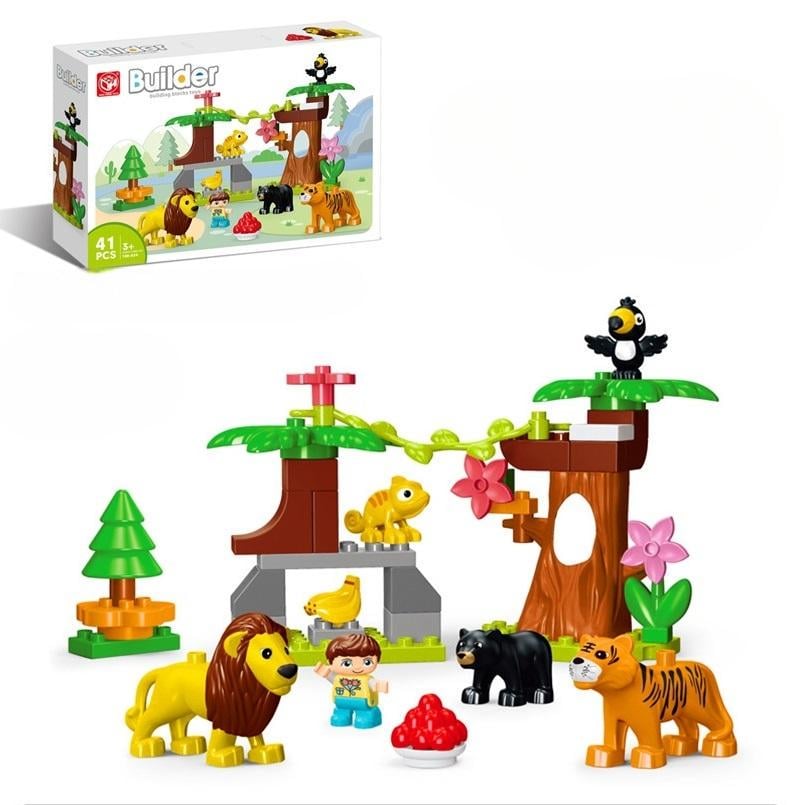 Конструктор дитячий Buildor Тварини в лісі 41 дет. Різнокольоровий (188-А54)