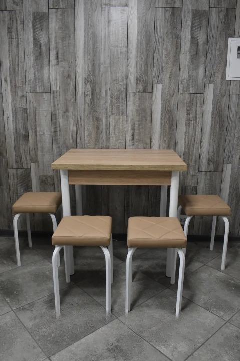 Кухонний комплект Оскар стіл розкладний і 4 табурети Tutti Lux 60х80х75 см/80х120х75 см Дуб сонома (2547467847)