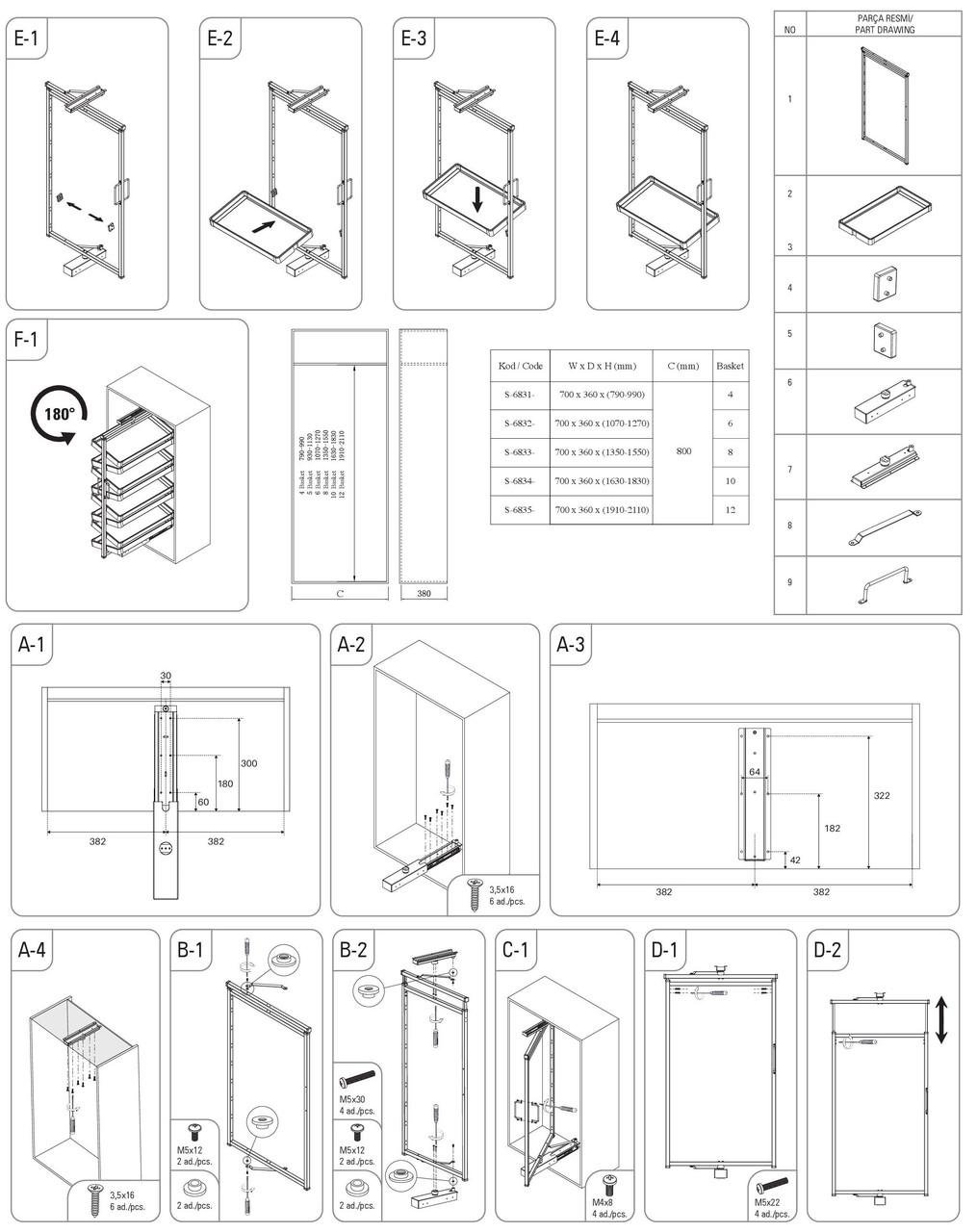 Підставка для взуття на напрямних 10 полиць поворотна Антрацит (S-6834-A) - фото 4 Підставка для взуття на напрямних 10 полиць поворотна Антрацит (S-6834-A) - фото 4