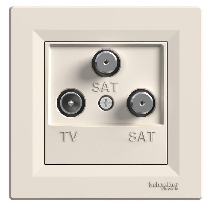 Розетка конечная Schneider Electric Asfora TV-SAT-SAT ABS с рамкой Слоновая кость (EPH3600123)