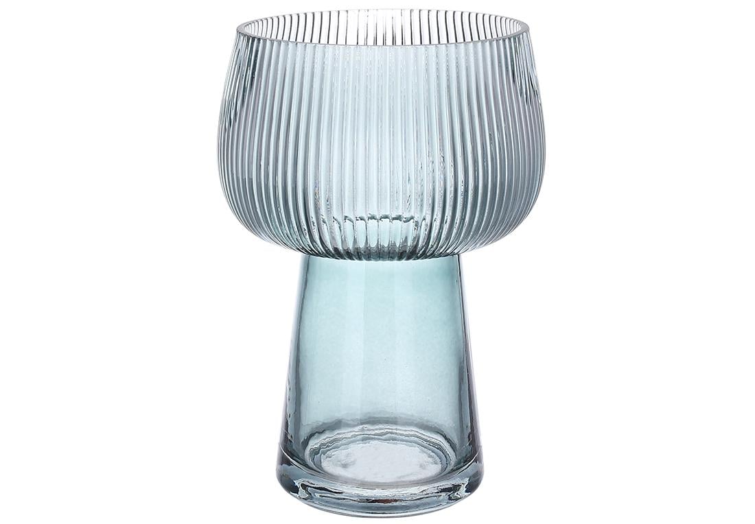 Ваза стеклянная BonaDi Scandi 21,5 см Серо-голубой (591-378)