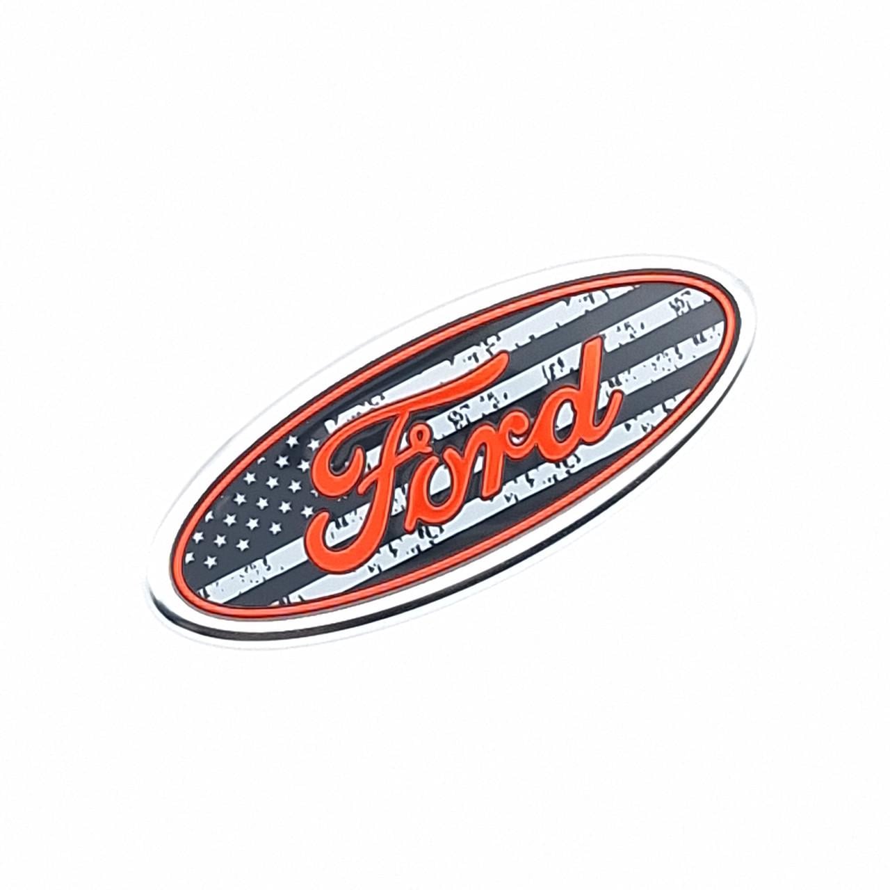 Эмблема руля Ford Серый/Красный 58х24 мм (2095203166)