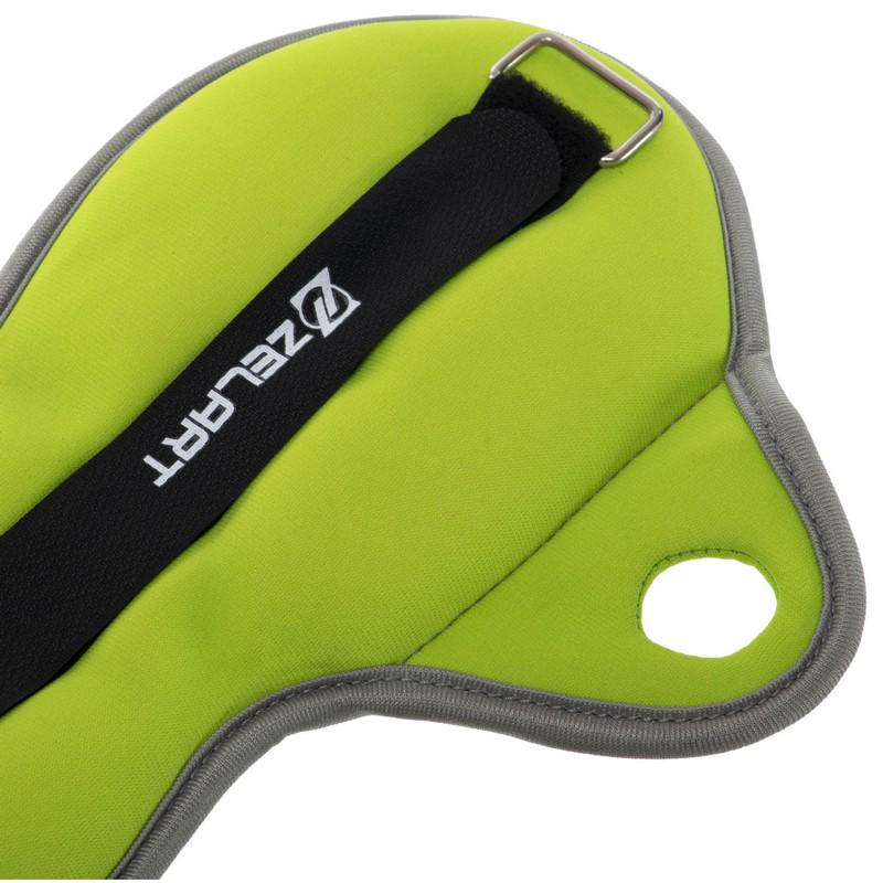 Утяжелители-манжеты для рук Zelart Pro 2х1,5 кг Салатовый/Серый (FI-1965-3_Салатовый-серый) - фото 5