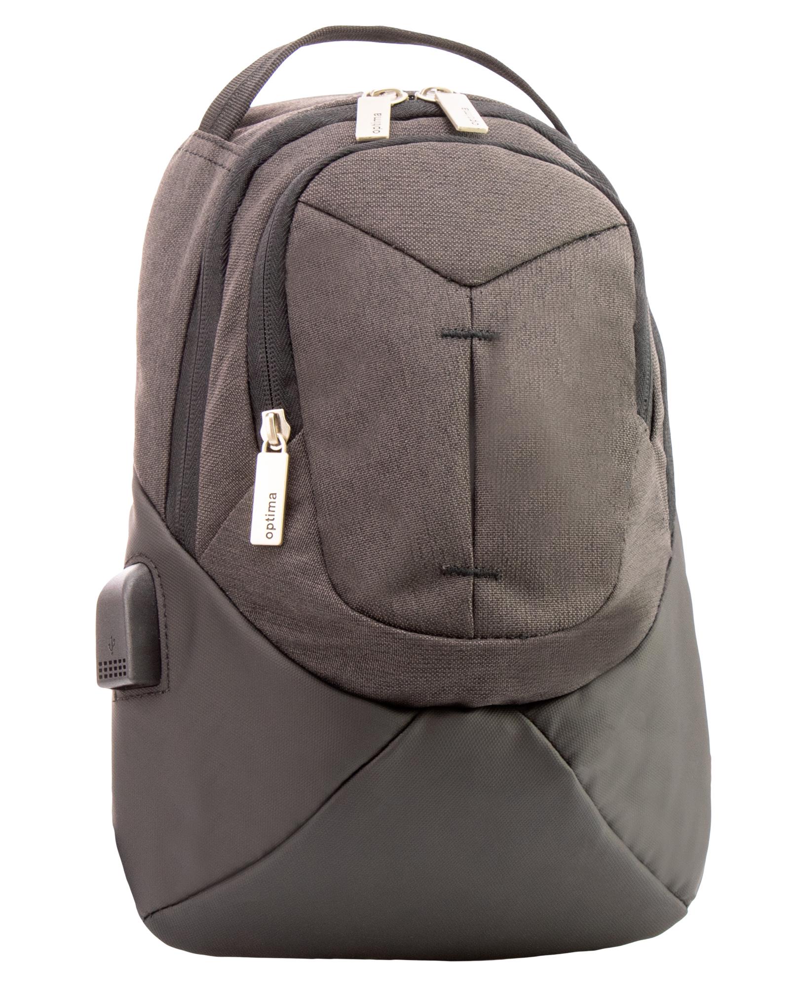 Рюкзак на плече Optima 32x23x8 см 6-15 л Коричневий (O96911-01)