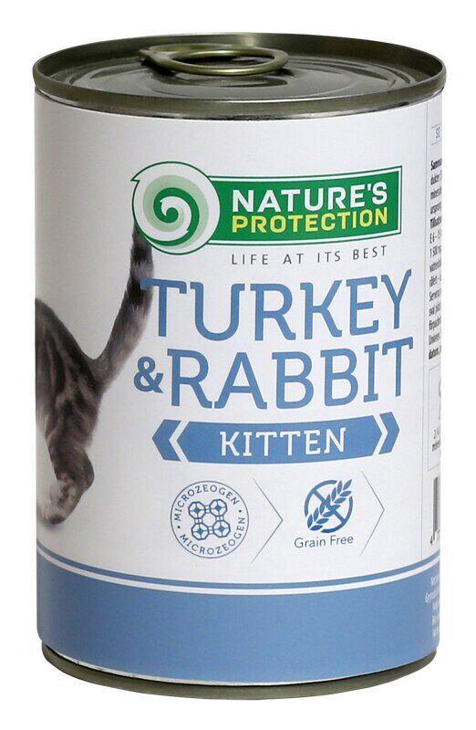 Корм вологий Narure's Protection Kitten Turkey&Rabbit з індичкою та кроликом для кошенят 400 г (KIK24634)