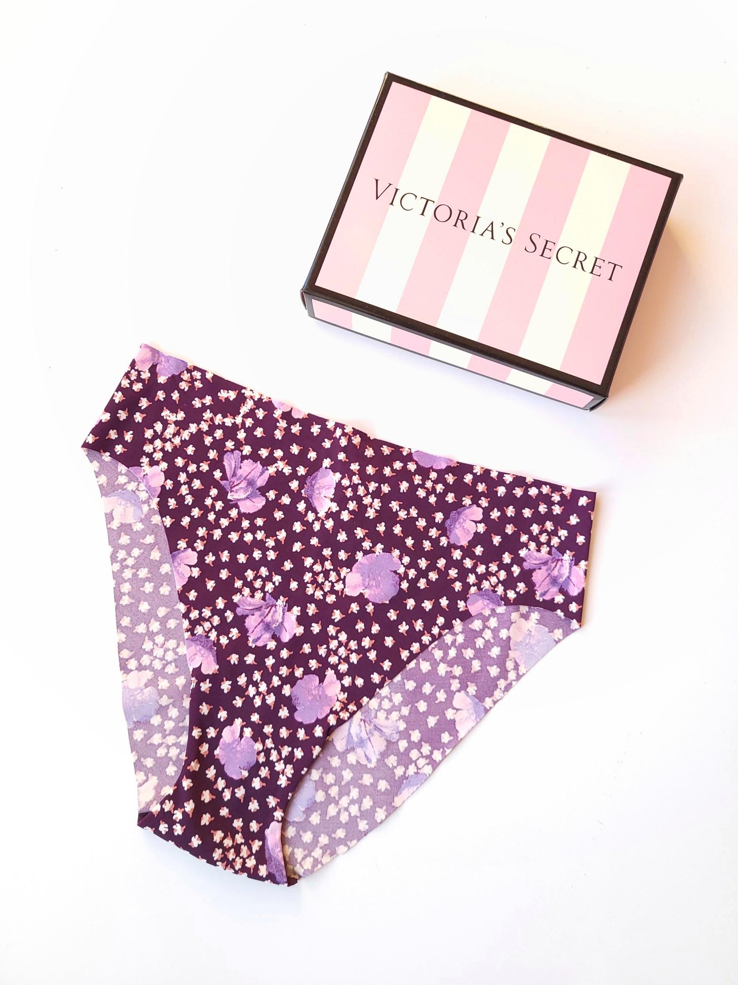 Трусики женские безшовные в цветы Victoria's Secret А-300 M/44 Бордовый (59792595)