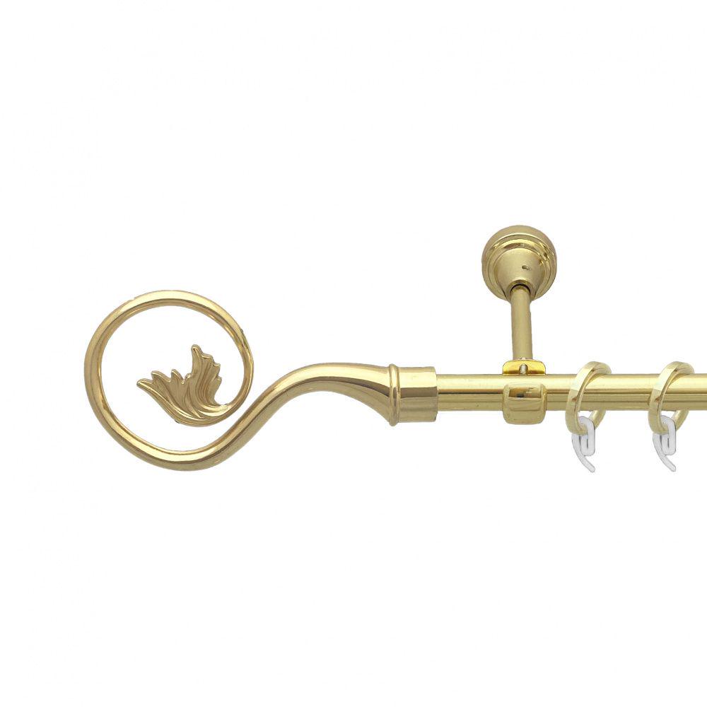 Карниз Orvit Ніка металевий однорядний відкритий гладка труба кільце фасонне металеве 16 мм 300 см Золото (7751919)