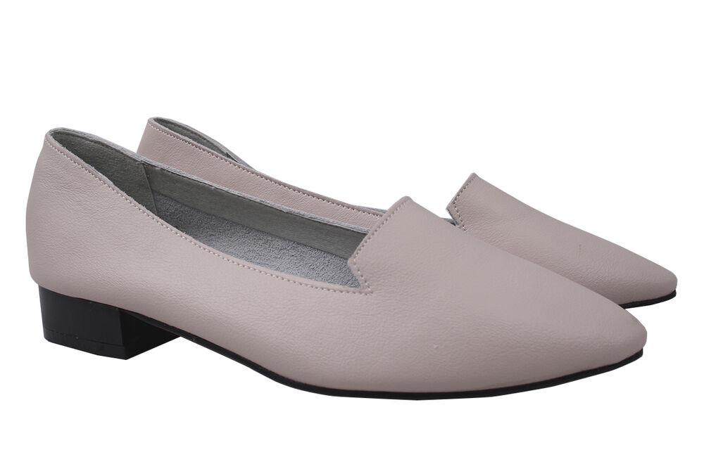 Туфли Farinni на низком ходу женские из кожи р. 37 Бежевый (76-20DTB)