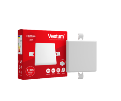 Світильник врізний світлодіодний Vestum без рамки квадратний 11W 4100K (1-VS-5511)